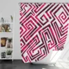 Pink White Maze Shower Curtain