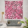 Pink White Maze Wall Tapestry