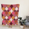 Pink Yellow Brown Purple Argyle Plaid Pattern Fleece Blanket