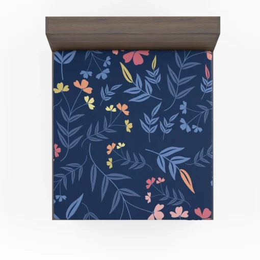 Pink Yellow Peach Flowers Fitted Sheet