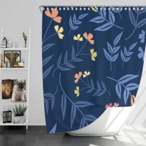 Pink Yellow Peach Flowers Shower Curtain