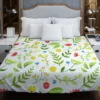 Pink Yellow Small Flowers Spring Pattern Duvet Cover