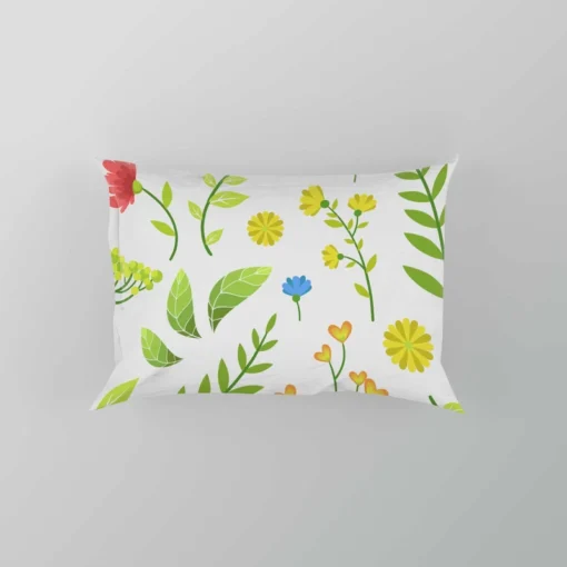 Pink Yellow Small Flowers Spring Pattern Pillow Case