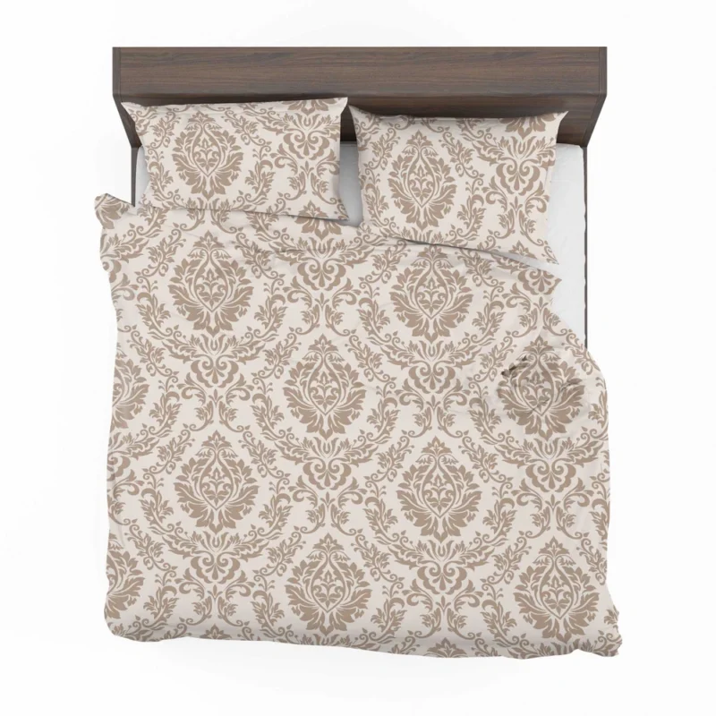 Pinkish Tan Damask In Albescent White Bedding Set 2