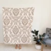 Pinkish Tan Damask In Albescent White Fleece Blanket