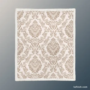 Pinkish Tan Damask In Albescent White Sherpa Fleece Blanket 1