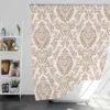 Pinkish Tan Damask In Albescent White Shower Curtain