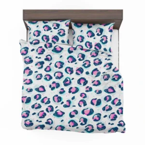 Pinky Blue Leopard Print Bedding Set 2