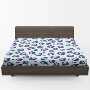 Pinky Blue Leopard Print Fitted Sheet 1