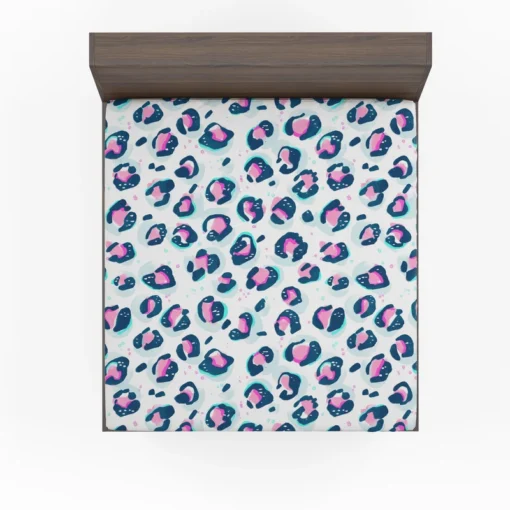 Pinky Blue Leopard Print Fitted Sheet