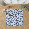 Pinky Blue Leopard Print Rug