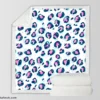 Pinky Blue Leopard Print Sherpa Fleece Blanket