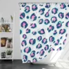 Pinky Blue Leopard Print Shower Curtain