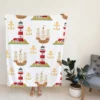 Pirate Ship Lighthouse Anchor Pattern Fleece Blanket