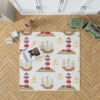 Pirate Ship Lighthouse Anchor Pattern Rug