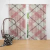 Plaid Check Pattern In Pastel Pink Faded Curtain