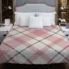 Plaid Check Pattern In Pastel Pink Faded Duvet Cover