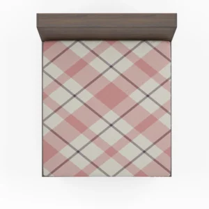 Plaid Check Pattern In Pastel Pink Faded Fitted Sheet