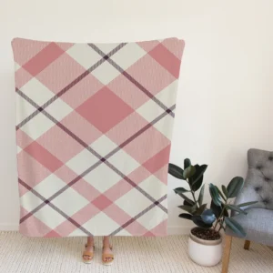 Plaid Check Pattern In Pastel Pink Faded Fleece Blanket