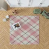 Plaid Check Pattern In Pastel Pink Faded Rug