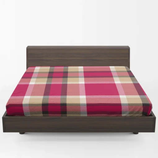 Plaid Checkered Hot Pink Pattern Fitted Sheet 1