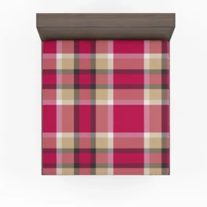 Plaid Checkered Hot Pink Pattern Fitted Sheet