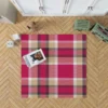 Plaid Checkered Hot Pink Pattern Rug