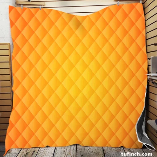 Plain Orange Gradient Color Quilt Blanket