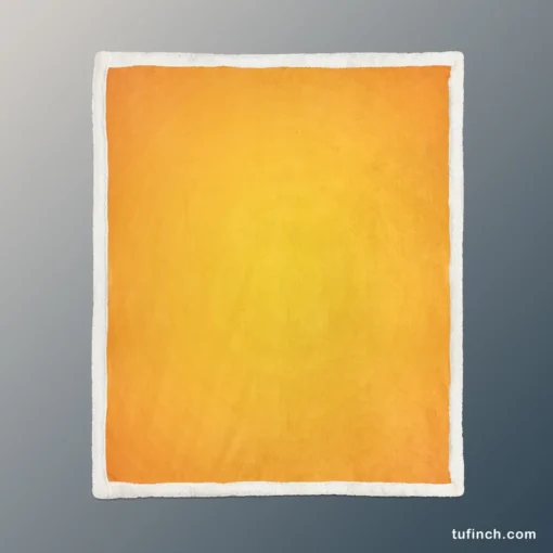 Plain Orange Gradient Color Sherpa Fleece Blanket 1