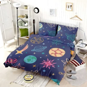 Planets Tail star Pattern Bedding Set