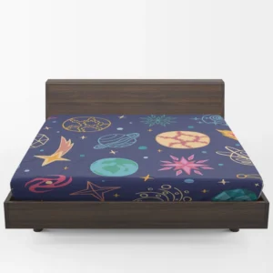 Planets Tail star Pattern Fitted Sheet 1