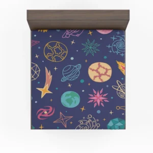 Planets Tail star Pattern Fitted Sheet