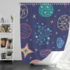 Planets Tail star Pattern Shower Curtain