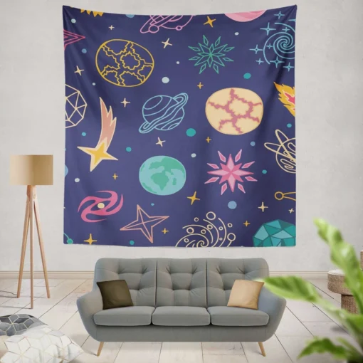 Planets Tail star Pattern Wall Tapestry