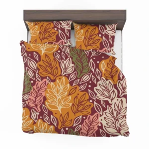 Plants Leaves Fall Print Design Bedding Set 2