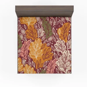 Plants Leaves Fall Print Design Fitted Sheet