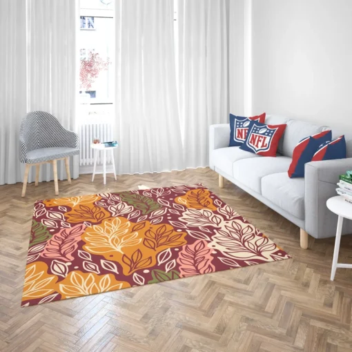 Plants Leaves Fall Print Design Rug 2