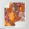 Plants Leaves Fall Print Design Sherpa Fleece Blanket