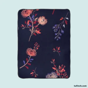 Pohutukawa Flower Design Fleece Blanket 1