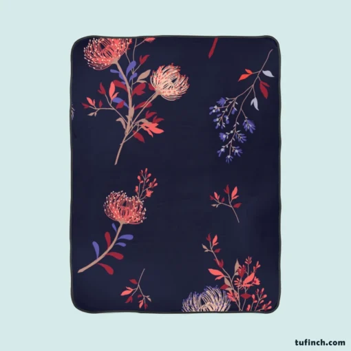 Pohutukawa Flower Design Fleece Blanket 1