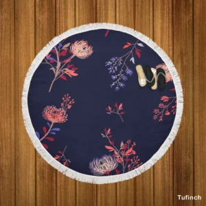 Pohutukawa Flower Design Round Beach Towel