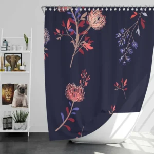 Pohutukawa Flower Design Shower Curtain