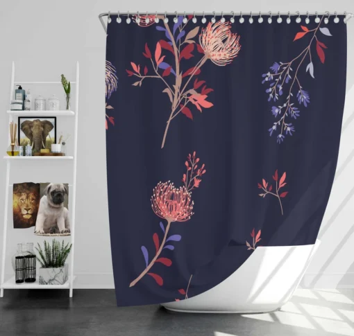 Pohutukawa Flower Design Shower Curtain