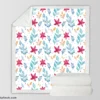 Poinsettia Flowers Holly berry Leaves Sherpa Fleece Blanket