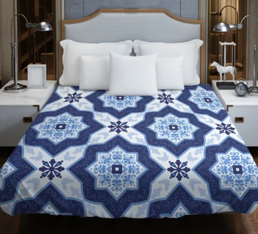 Portuguese Azulejo Tile Pattern Duvet Cover