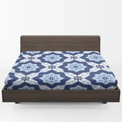 Portuguese Azulejo Tile Pattern Fitted Sheet 1