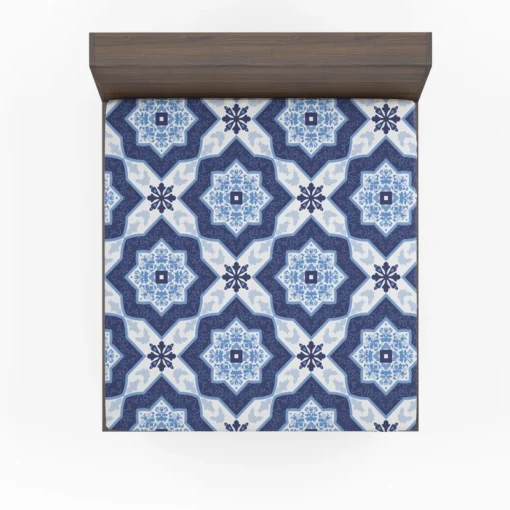 Portuguese Azulejo Tile Pattern Fitted Sheet