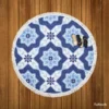 Portuguese Azulejo Tile Pattern Round Beach Towel