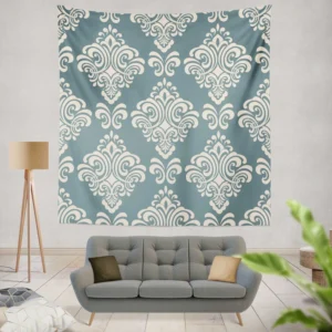 Portuguese Damask Design Wall Tapestry