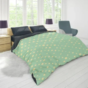 Preppy Green Polka Dots Pattern Duvet Cover 1